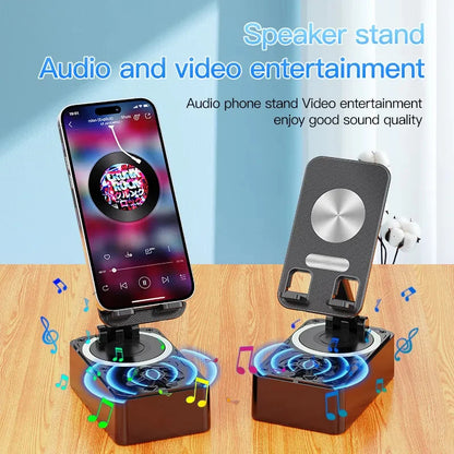 New Cell Phone Holder Stand With Bluetooth Speaker Adjustable Desktop Live Lazy Tablet Bracket Support Portable Wireless Speaker