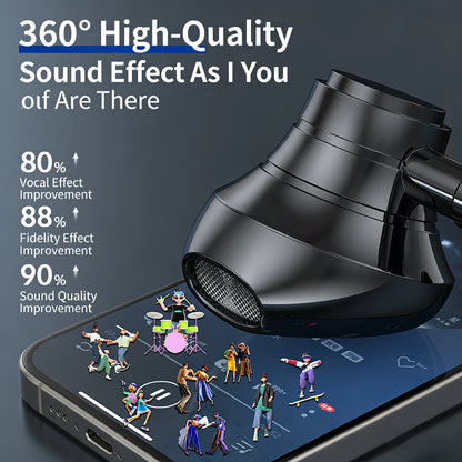 Wireless Bluetooth neckband headphones with digital display function, large-capacity semi-in-ear sports stereo headphones