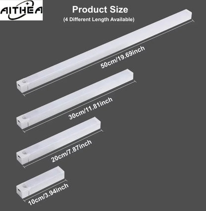 Type C Rechargeable Motion Sensor LED Night Light Wireless Strip Bar Backlight Lamp for Kitchen Cabinet Wardrobe Staircase