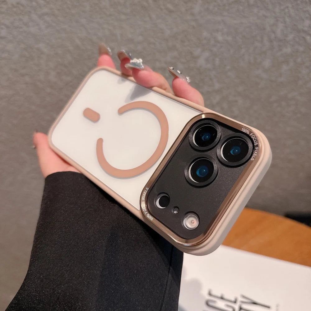 Luxury New Color Shockproof Armor Case For iPhone 17 Air 16 15 14 Plus 13 12 11 Pro Max For Magsafe Hard Clear Metal Lens Cover