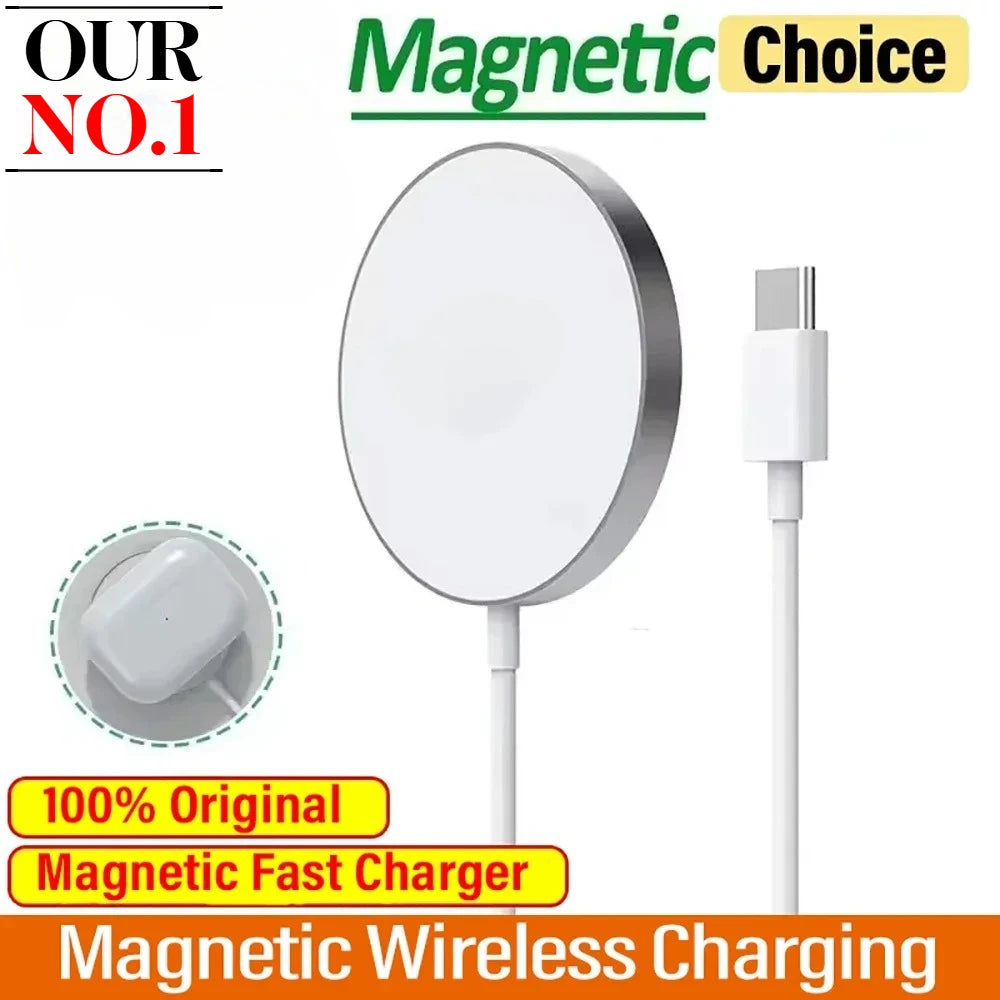 Magnetic Wireless Charger  Fast Charging Pad Stand With Type C Cable For iPhone 15 14 13 12 Pro Max Phone Chargers Dock Station