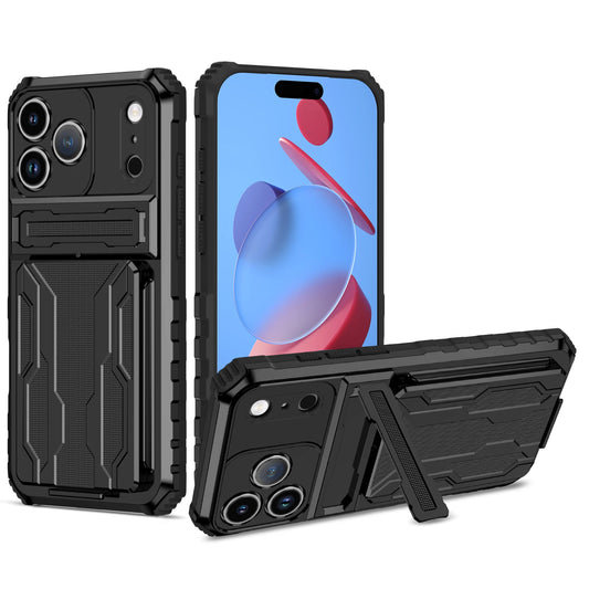 For Apple iPhone 17 Pro Max Case Shockproof Armor Phone Protect Cases For iPhone 17 Pro 17Air 17 Case With Card Slot Stand Cover