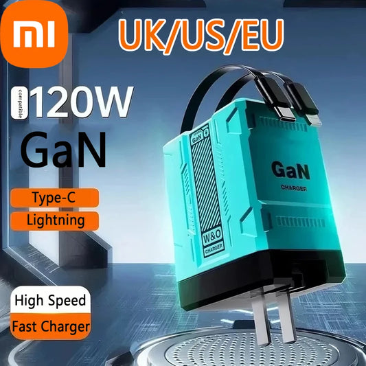 Xiaomi 120W Usb C Fast Charger Muti 2 Ports Type C Pd Wall Adapter For Iphone 15 Pro Huawei Samsung Portable High Speed Charging