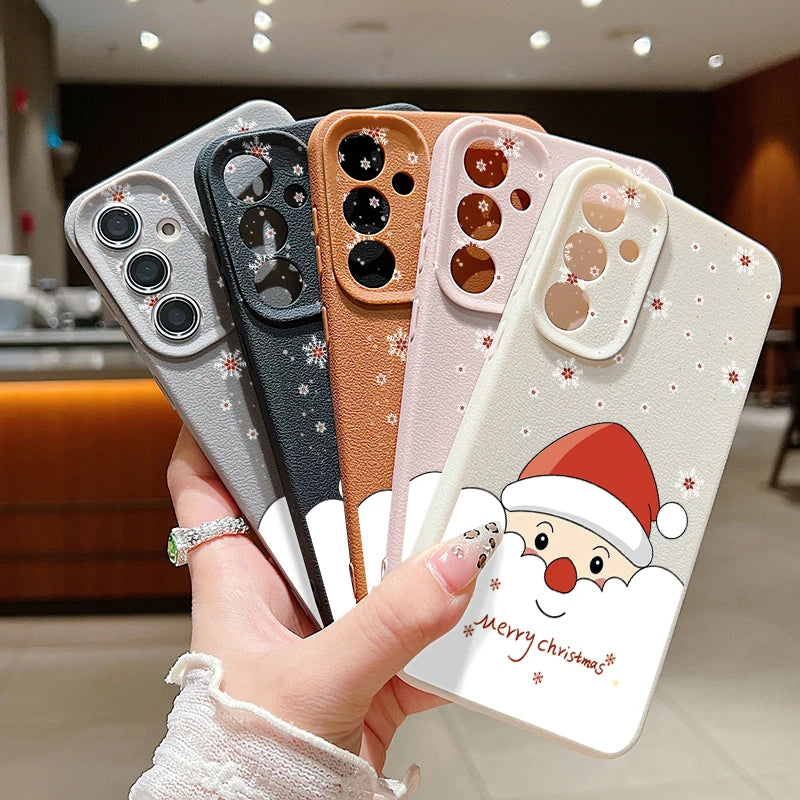 Christmas Santa Claus Case For Samsung Galaxy A17 A56 A36 A26 A55 A16 A15 A54 S25 Edge S24 FE S23 S22 Ultra Plus TPU Phone Cover
