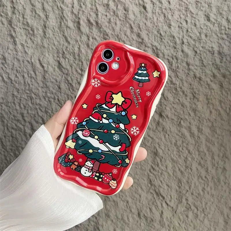 3D Santa Claus Elk Christmas Tree Case For Samsung Galaxy S25 Ultra S24 S23 S22 Plus s24fe A56 A36 A26 A07 A17 A55 A35 Cover