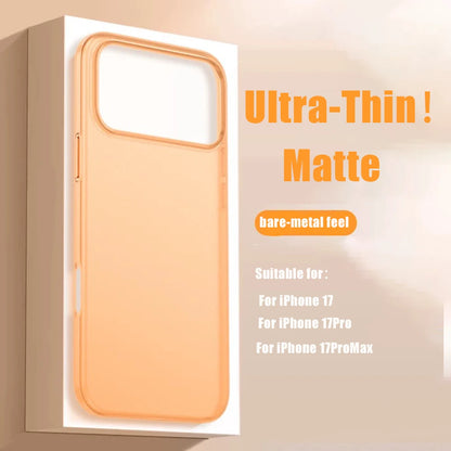 Ultra Thin Translucent Matte Shockproof Armor Phone Case For iPhone 17 17Pro 17Pro Max Frosted Protection PC Hard Cover Funda