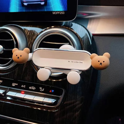 Cute Cartoon Car Mobile Phone Bracket Creative Rabbit Car Air Outlet Clip Mount Phone Navigation Fixed Support Bracket Holder