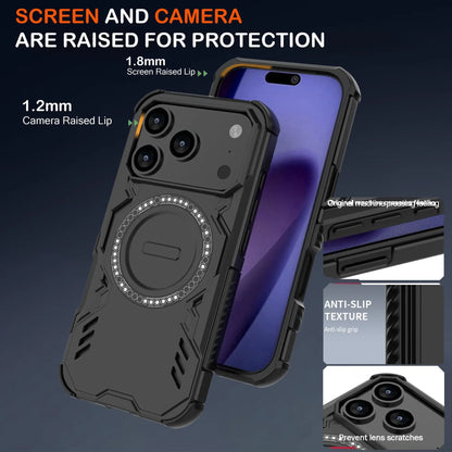 Case For iPhone 17 Pro Max Air 16 15Pro Max Plus Magnetic Ring Stand Armor Anti-fall Protection Kickstand Cover