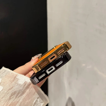 Luxury Laser Texture Plating Phone Case for iPhone 14 15 16 Plus 17 AIR 13 12 11 16 17 Pro Max Shockproof Protector Cover