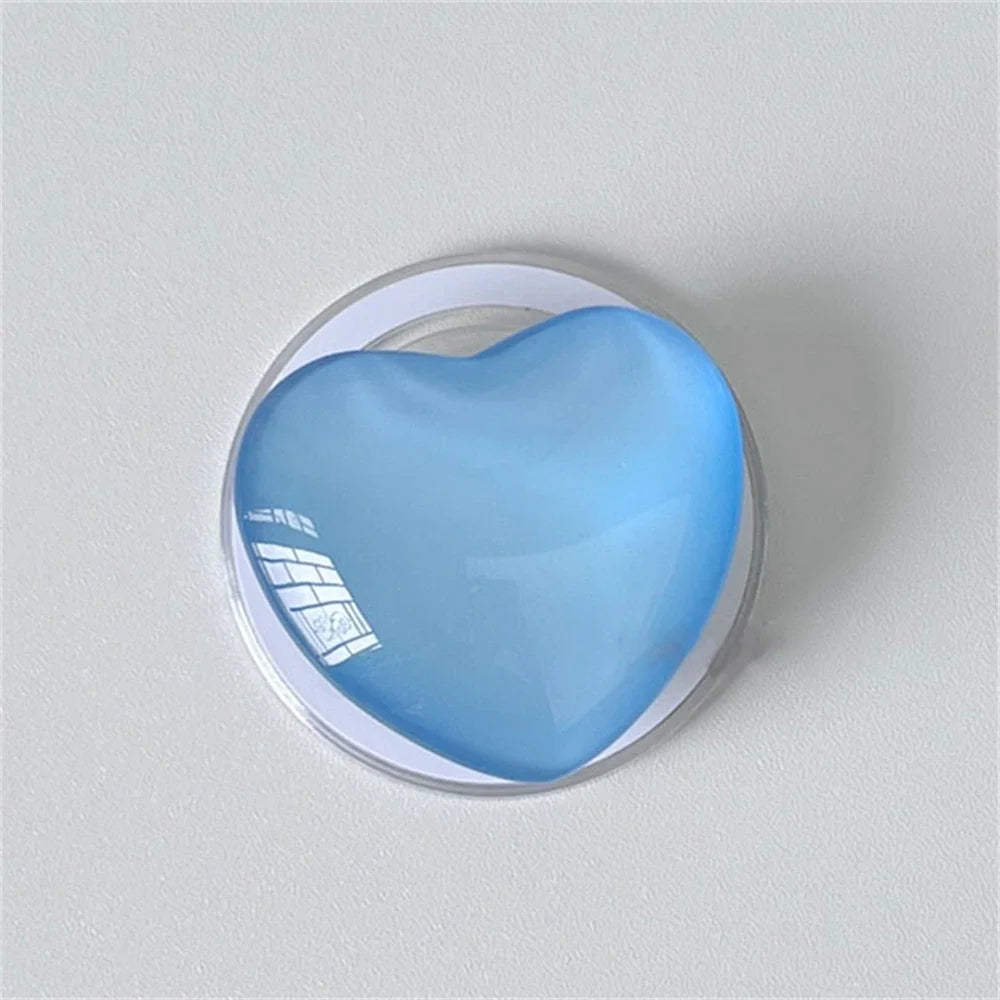 Korean Cute 3D Glass Love Heart For Magsafe Magnetic Phone Griptok Grip Tok Stand For iPhone Wireless Charging Holder Bracket