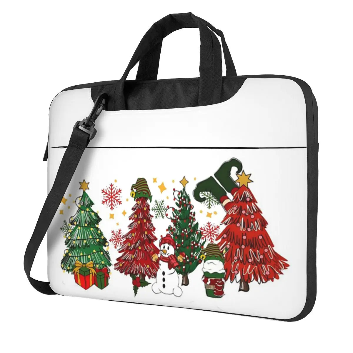 Christmas Pine Trees Crossbody Laptop Bag Case Computer Bag Resistant Protective Notebook Pouch for Macbook Pro