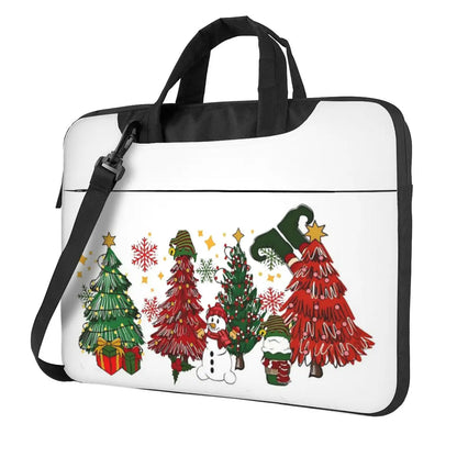 Christmas Pine Trees Crossbody Laptop Bag Case Computer Bag Resistant Protective Notebook Pouch for Macbook Pro