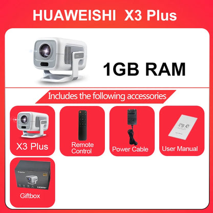 Huaweishi 4K Projector Android Native Portable 1080P 600ANSI Auto FocusVideo home Cinema Outdoor hd led Projetor