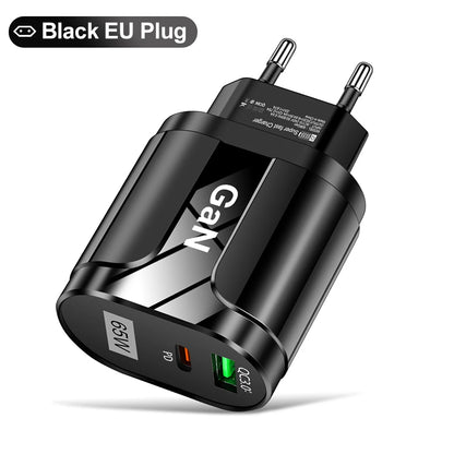 65W GaN USB C Charger Quick Charge Korea EU US Plug PD USB-C TypeC Fast USB Charger For iPhone 14 Xiaomi Samsung Macbook