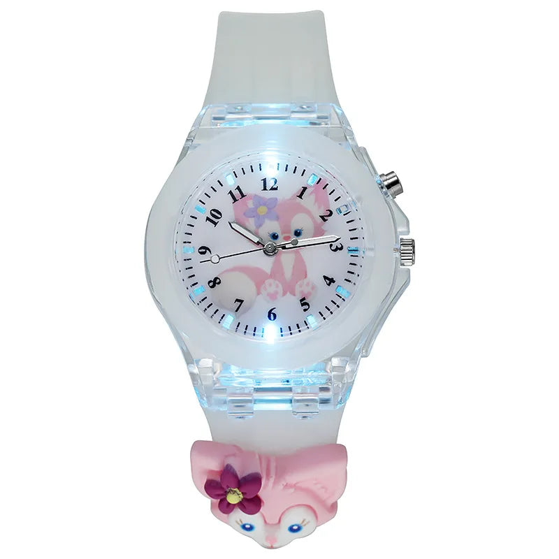 3D Mickey Children Watches Girls Color Light Source Silicone Minnie Kids Watch Ladies Quartz Clock Gifts Relogio Feminino - covers4phones