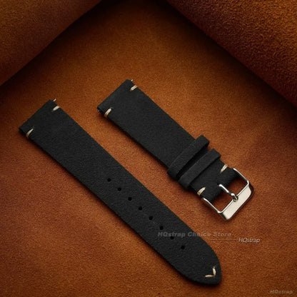 Quick Release Soft Suede Strap 22mm 18mm 20mm for Samsung Watch6 5/4/3 Calfskin Bracelet for Women Men Wristband Hand Sewn Band