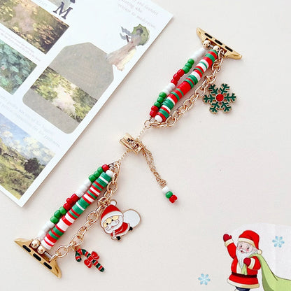 Christmas Element Beaded Strap for Apple Watch Band 42mm 46mm 45mm 41/44 49mm Women Bracelet IWatch 11 10 9 8 7 6 5 4 SE3 Gifts