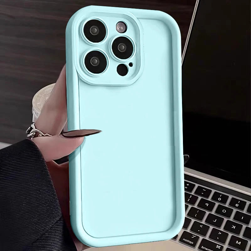Candy Color Soft TPU Case For iPhone 16 14 15 Pro Plus 13 12 11 Pro Max 16e 8 XR X XS SE Shockproof Silicone Phone Cover Fundas
