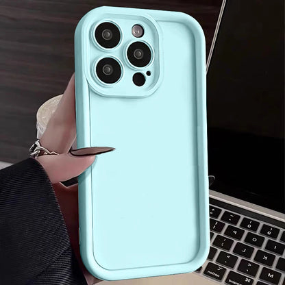 Candy Color Soft TPU Case For iPhone 16 14 15 Pro Plus 13 12 11 Pro Max 16e 8 XR X XS SE Shockproof Silicone Phone Cover Fundas
