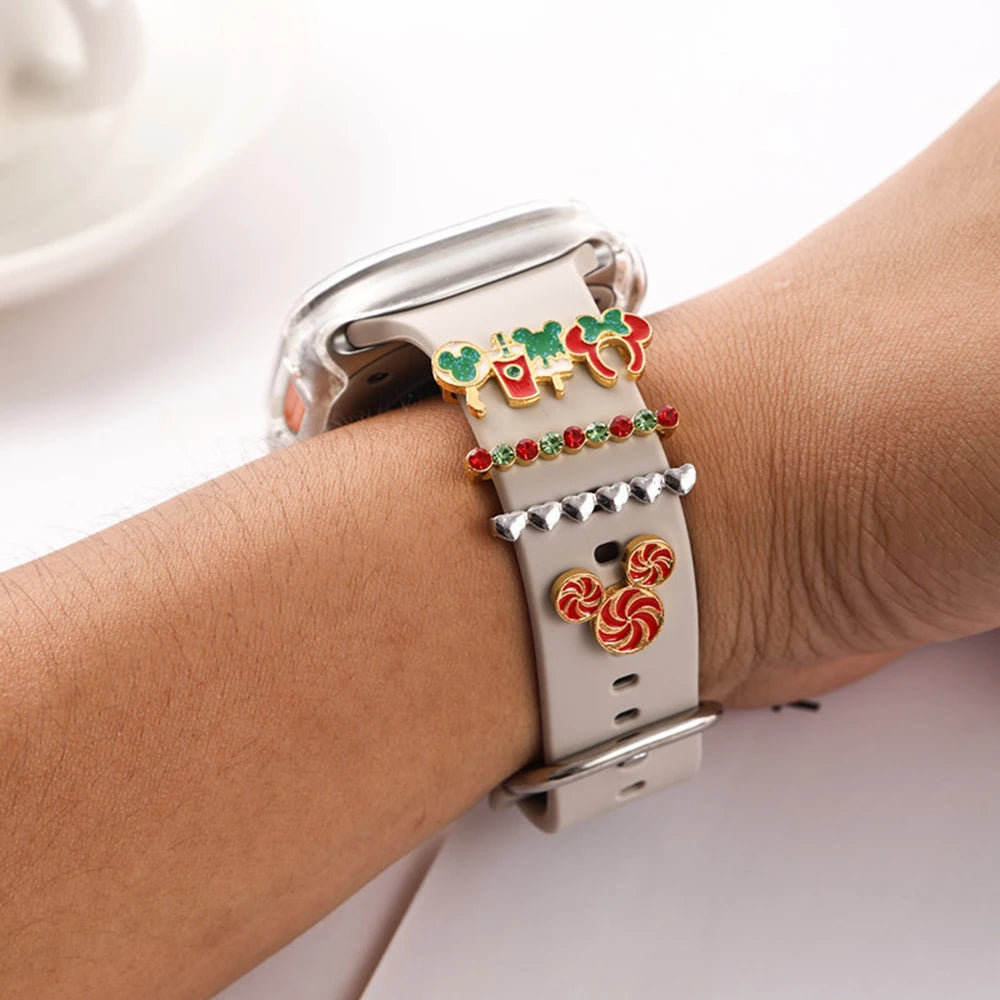 Suitable for Apple Watch Decorative Rings Christmas Watch Decorative Accessories Silicone Strap Decorations