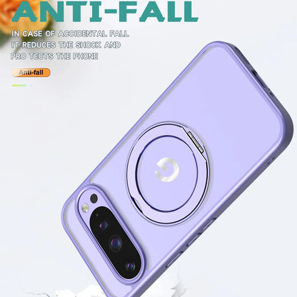 Heavy Armor Design Magnetic 360° Rotable Fold Bracket Case For Google Pixel 10A 9 A Pro XL PC+TPU Enhance Anti-drop Rugged Cover