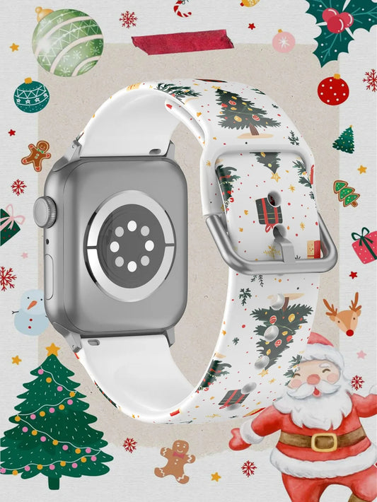 Classic Christmas Tree For Apple Watch Band 45mm 44mm 40mm 41 42-38mm TPU Bracelet iwatch Series 8 7 SE 3-6 9 10 11 Ultra 3 49mm