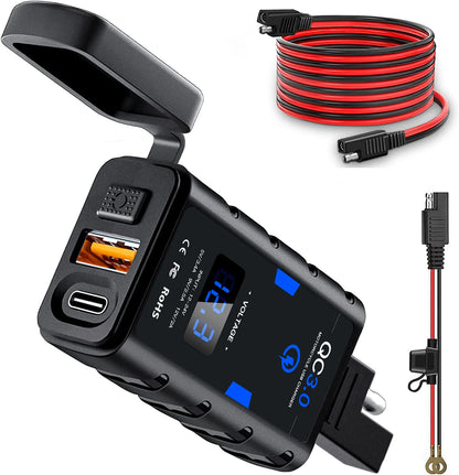 Anchtek 6.4A 12V Motorcycle USB Charger Power Adapter Supply Socket Quick Charge QC3.0 Type C PD Motorcycle Phone Charger