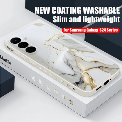 Colorful Marble Case For Samsung Galaxy S24 S23 S22 Ultra S21 S20 FE A16 A15 A25 A34 A35 A55 A52 A53 A54 5G S25 Lanyard Cover