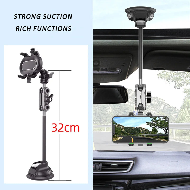 Car Phone Mount Video Recording Universal Magic Arm Suction Car Phone Holder Mount Windshield Window Glass Vlog Shooting