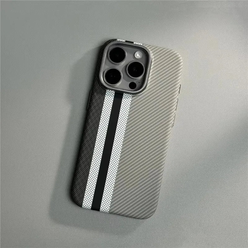 Geometric Carbon Fiber texture 3D Relief Magsafe case for iphone 13 15 14 pro 12pro 16 Pro Max Wireless Charging hard Case cover