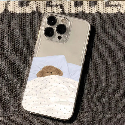 Dog Cat Couple Phone Case For iPhone 16E 17 16 15 11 12 14 13 Pro Max Air XS XR 7 8Plus SE2 Cute Cartoon Animal Shockproof Cover