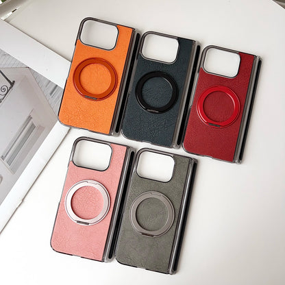 360° Rotatable Ring Holder Premium PU Leather Magnetic Wireless Charging Kickstand Back Cover for Google Pixel 9 10 Pro Fold