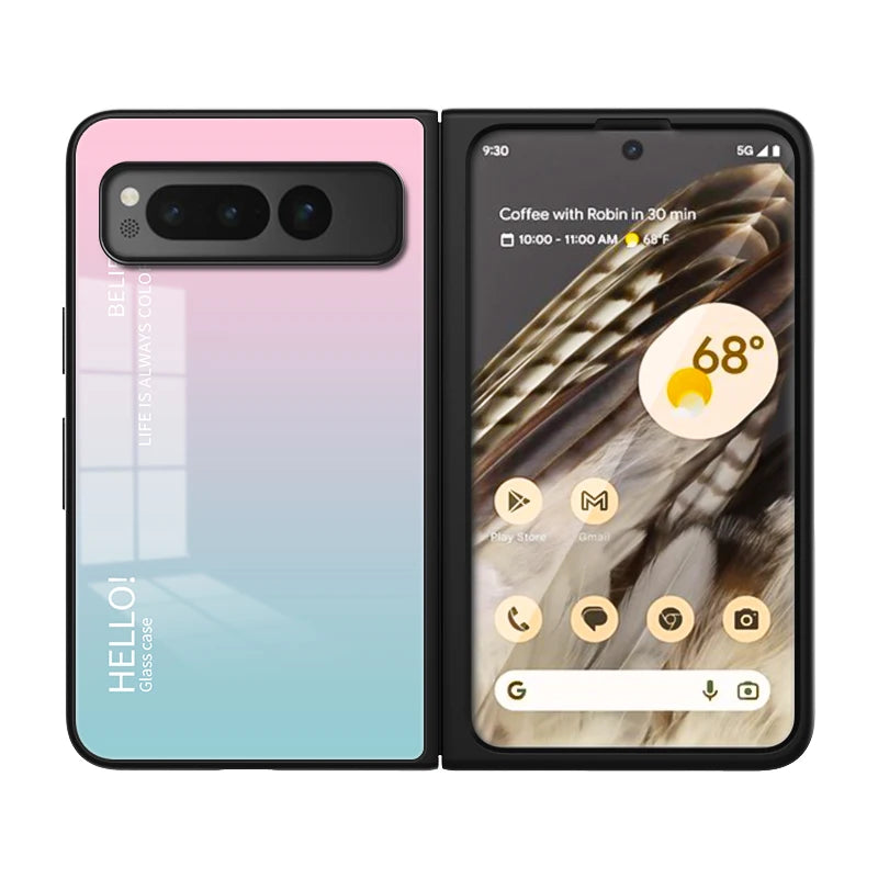 Google Pixel Fold gradient pattern glass phone case