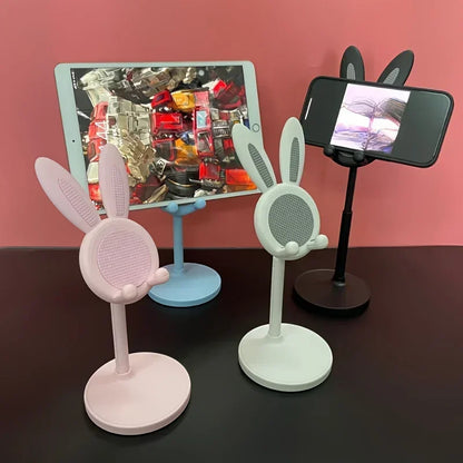 Cute Cartoon Bunny Phone Stand Desktop Cell Phone Stand For iPhone IPad Samsung Smartphone Adjustable Phone Holder Table Support