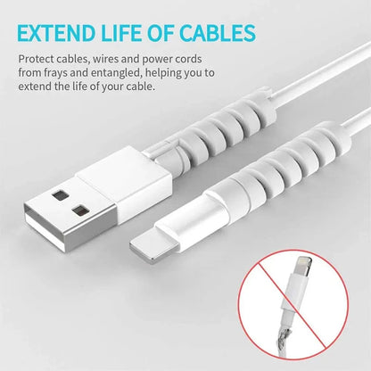 10PCS Cable Protector Cover Silicone Bobbin Winder for IPhone 13 Samsung S21 Xiaomi Poco Cable Charger Cable Cord Organizer Clip - covers4phones