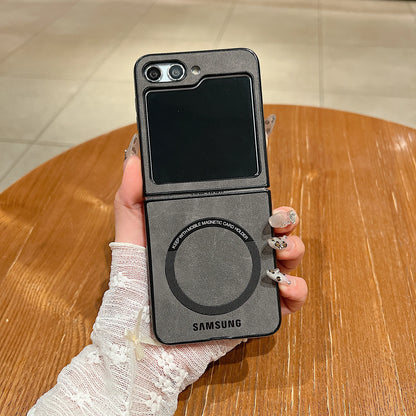 Magsafe Case Samsung Z Flip 7 6 5 4 Matte PU Leather Samsung Galaxy Z Fold 7 6 5 4 Magnetic Flip 5 Skin Feel Flip 3 Luxury Cover