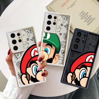 M-Mario Cartoon Phone Case for Samsung Galaxy S20 S24 Ultra FE S23 Plus S21 S22 S23 Ultra 5G Silicone funda
