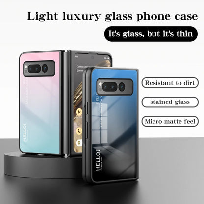 Google Pixel Fold gradient pattern glass phone case
