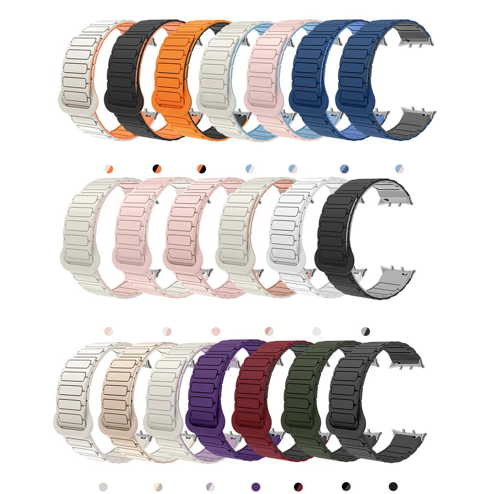 Armor Style Magnetic Wristband For Honor Watch 5 Quick Release Washable Breathable Silicone Sport Smart Watch Band Men Women