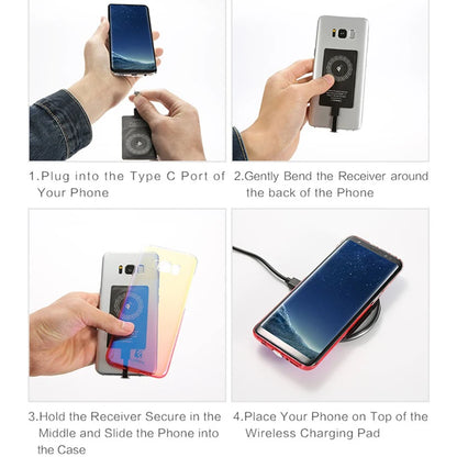 Universal Android Qi Wireless Charging Receiver Type C Wireless Charger Receiving Patch For Micro USB Smartphone For Iphone 6 7