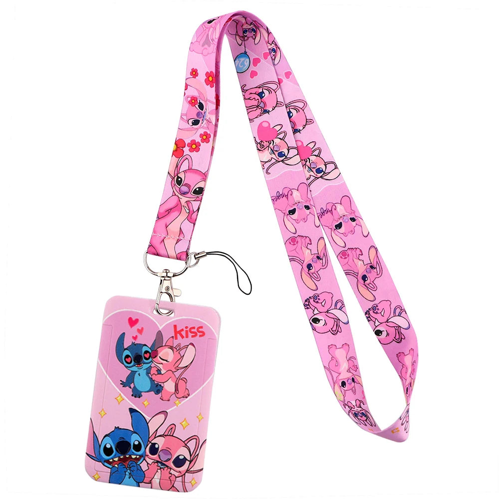 Stitch Cute Cartoon Animation Lanyards For Keys Chain ID Credit Card Cover Pass Mobile Phone Charm Neck Strap Badge Holder Gifts