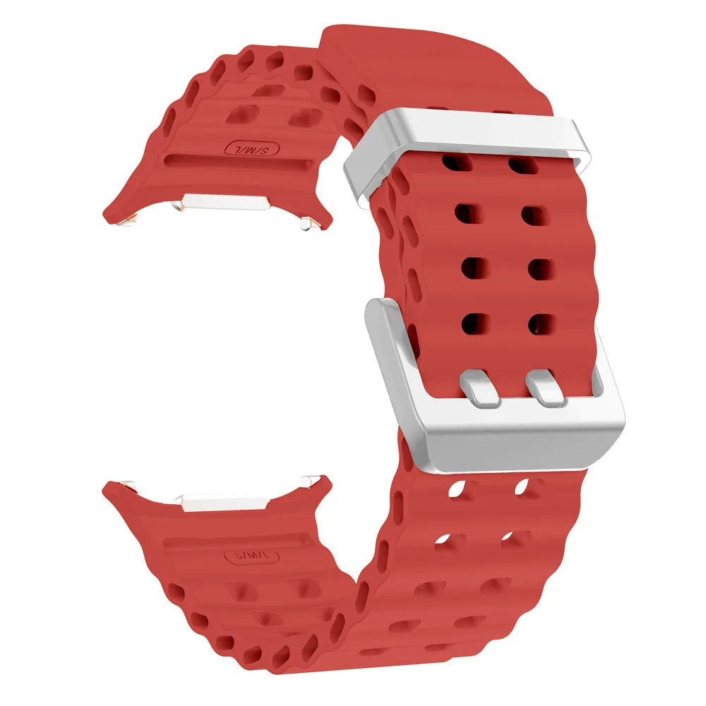 NEW Marine Silicone Strap For Samsung watch ultra 47mm Bracelet No Gaps Sport two-tone Band for Galaxy 7 ultra watchband straps