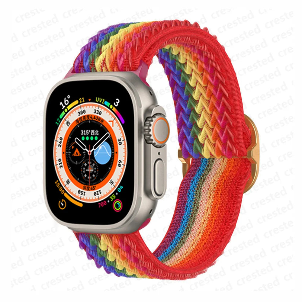 Scrunchie Strap for Apple watch band 45mm 44mm 40mm 41mm 42mm 46mm 49mm Elastic Nylon bracelet iWatch 11 10 9 8 7 6 se Ultra 3/2