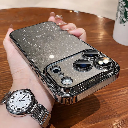For iPhone 17 Air 17 Pro Max Luxury Case New Camera Protector Glitter Bling Clear PC Cover for iPhone 13 12 11 14 15 16 Pro Max