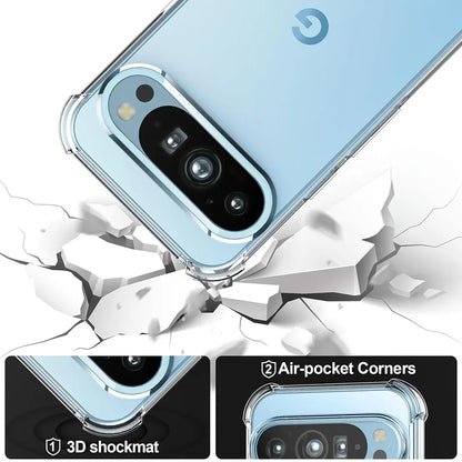 For Google Pixel 10 9 8 7 6 Pro XL 9a 8a 7a 6a Transparent Shockproof Silicone Clear Case Airbag Back Cover