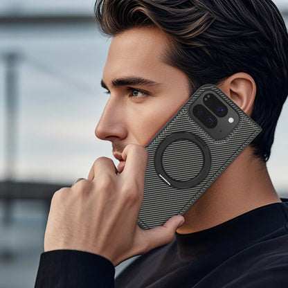 For Google Pixel 10 Pro Fold/Pixel 9 Pro Fold Kevlar 360 Rotating Magnetic Ring Wireless Charging Phone Case Protective Cover