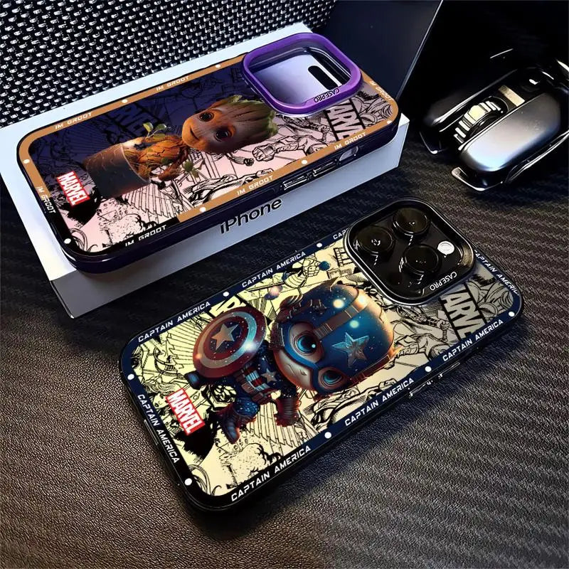 Marvel Ironman Deadpool Phone Case for Apple iPhone 16 15 Pro Max 13 14 Plus 12 11 Pro plus  Matte