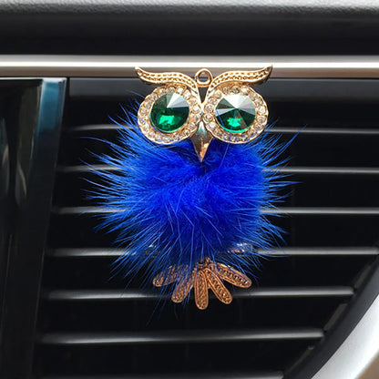 Diamond Fur Owl Car Air Freshener Auto Outlet Perfume Clip Scent Aroma Car Diffuser Bling Car Accessories Interior Decor Gifts
