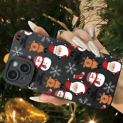Santa Claus Pattern Tpu Frosted Anti-Drop Phone Case, Suitable for iPhone 17 Pro Max iPhone 16 15 14 13 12 11 XS Xr X 7 8 12/13 Mini Plus Pro Max Se Birthday/Holiday/Couple/Friends/Family Gift