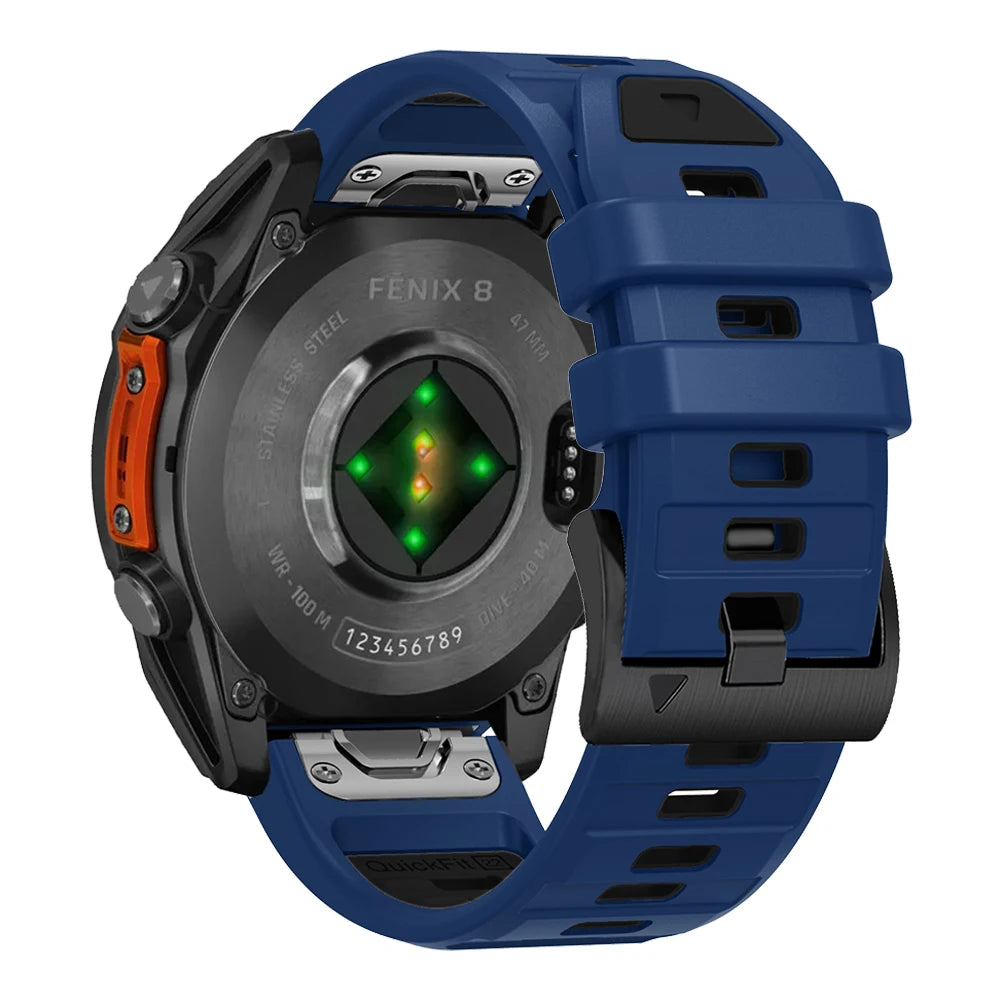QuickFit 22mm 26mm Fenix8 Watch Band For Garmin Fenix E 8 47mm 51mm 7 7X 6 6X/Epix Pro/Enduro 3 Two-Tone Silicone Strap Bracelet